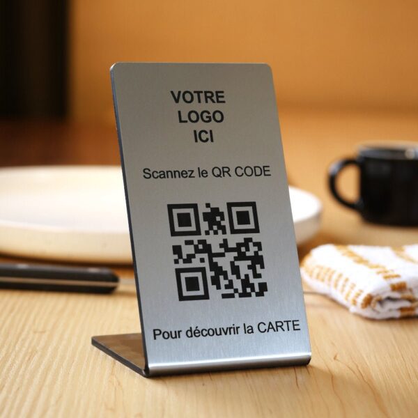 Chevalet de Table QR Code + Logo
