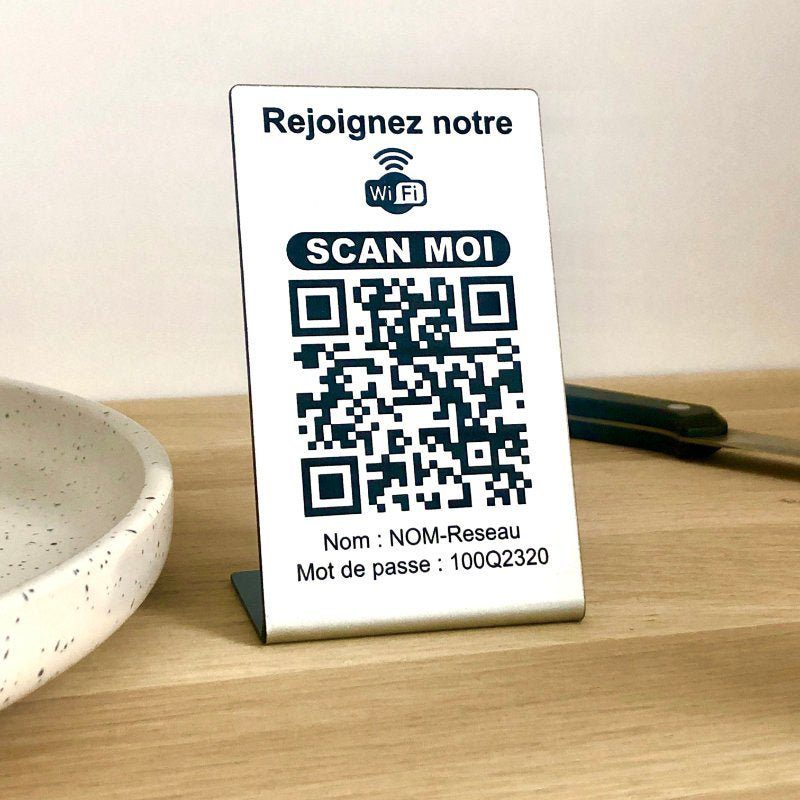 Chevalet QR code WIFI - Hôtel - Chambre d’hôtes - Gîtes
