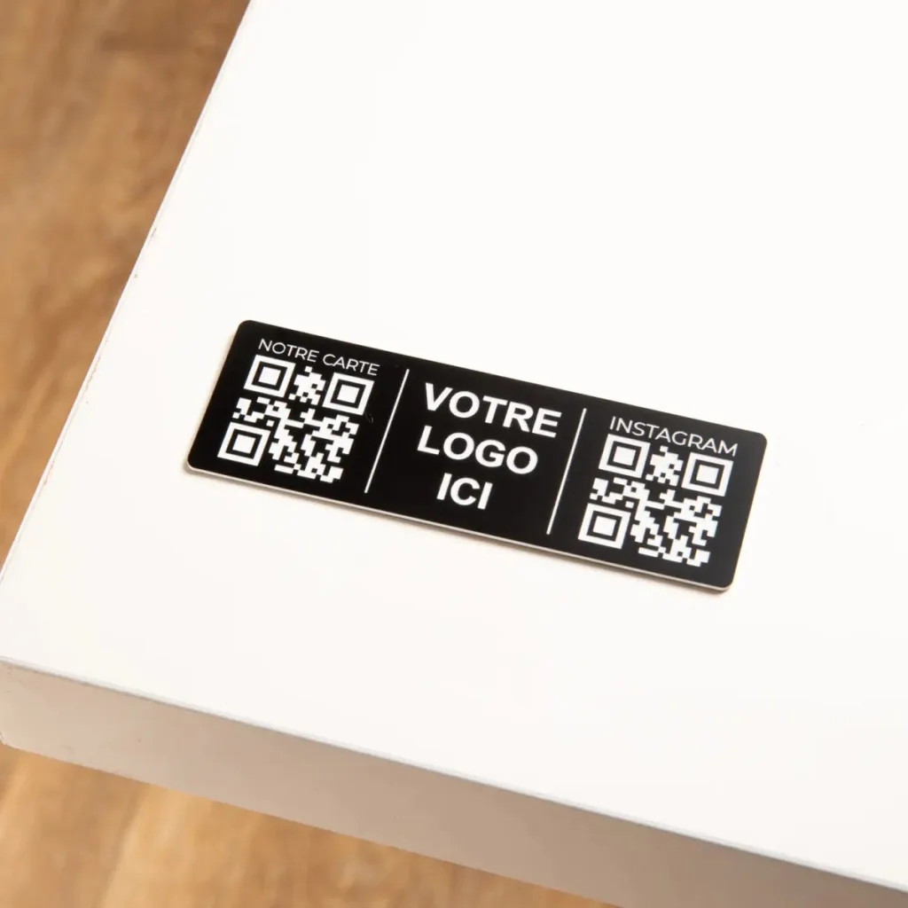 Plaque deux QR code - Rectangle + Logo
