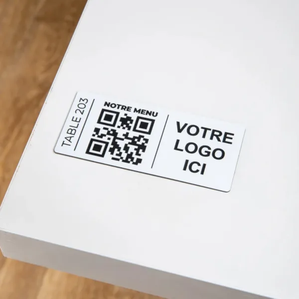 Plaque QR code Rectangle + Logo + Numéro