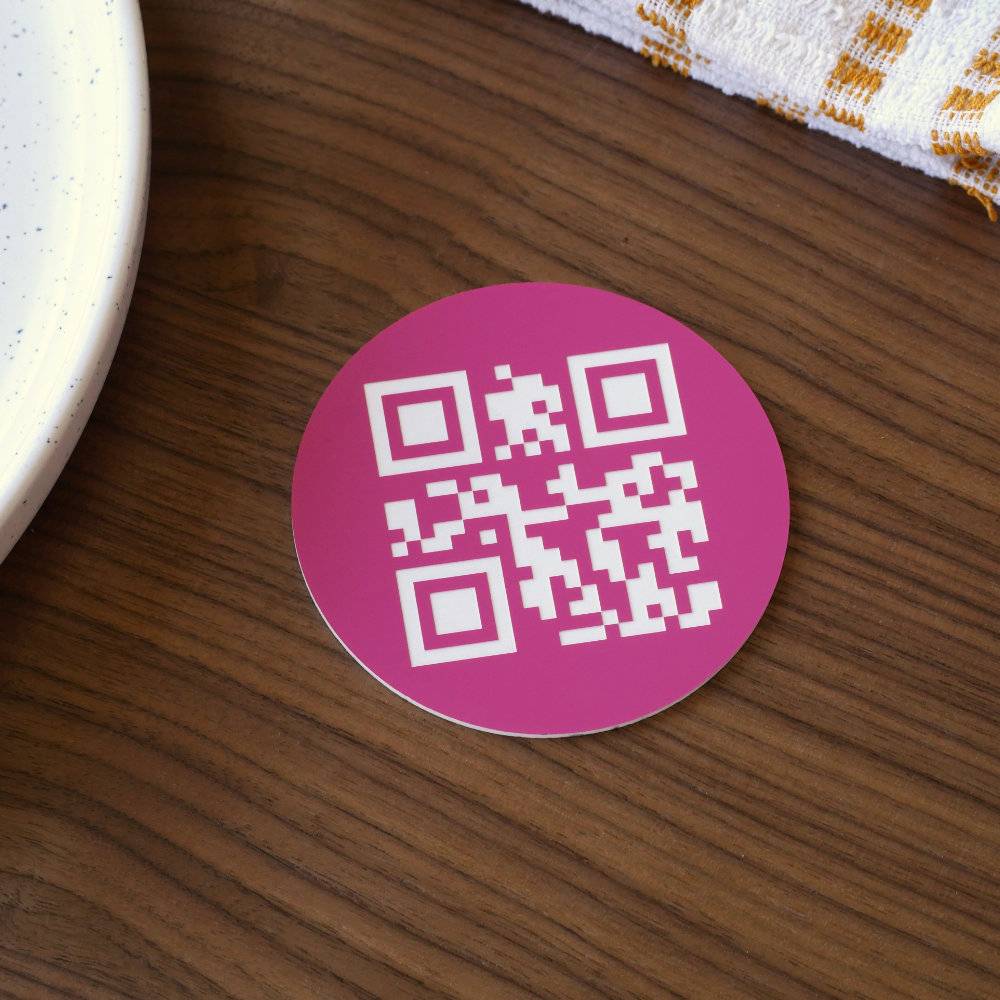 Plaque QR code ronde Gravée