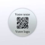 Plaque rond plexi - plaque qr code plexiglass aspect givré