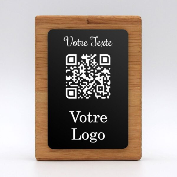 Aspect noir vertical bois - qr code carte restaurant