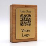 Aspect laiton vertical bois - support qr code restaurant