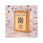 Aspect marbre noir - Totem QR Code horizontal bois - Image 5